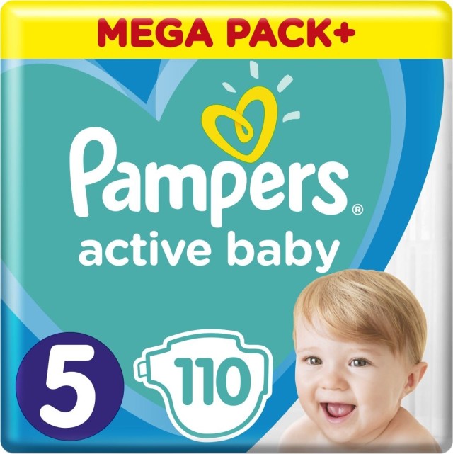 Pampers Active Baby Πάνες Μέγεθος 5 (11-16 kg), 110 τμχ