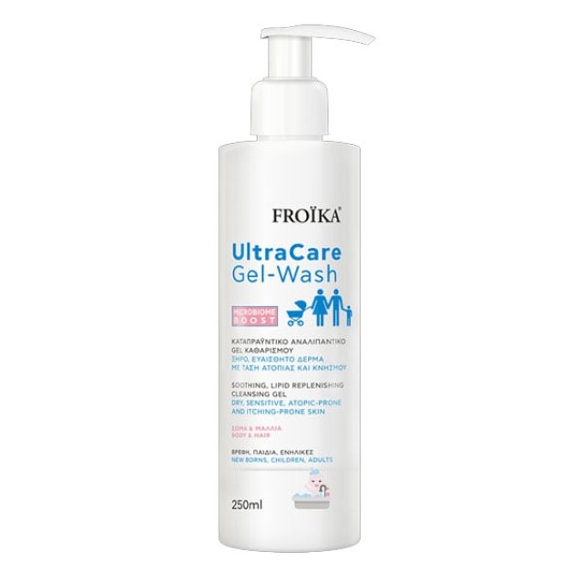 Froika UltraCare Gel Wash Καταπραϋντικό Τζελ Καθαρισμού για Ξηρό, Ευαίσθητο Δέρμα με Τάση Ατοπίας & Κνησμού για Σώμα & Μαλλιά, 250ml