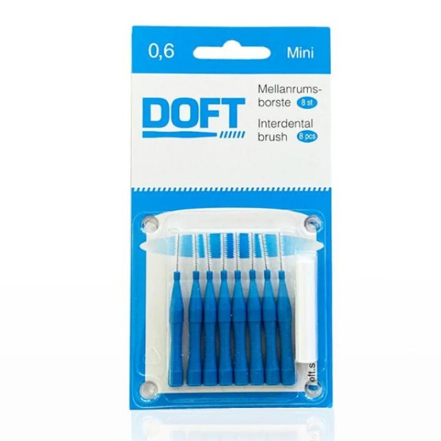 Doft Travel Interdental Brushes Μεσοδόντια Βουρτσάκια 0.6mm, 8τεμ