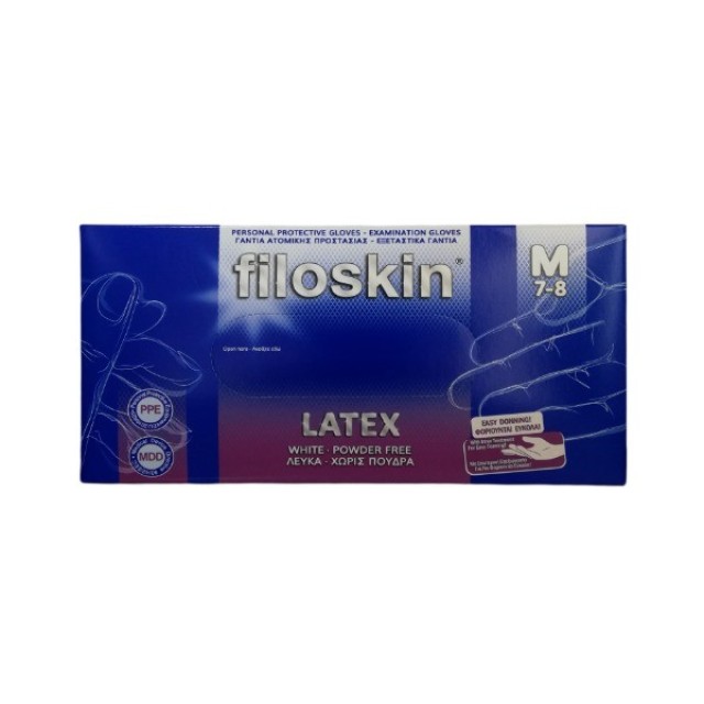 Filoskin Γάντια Latex Χωρίς Πούδρα Medium X 100 Τμχ