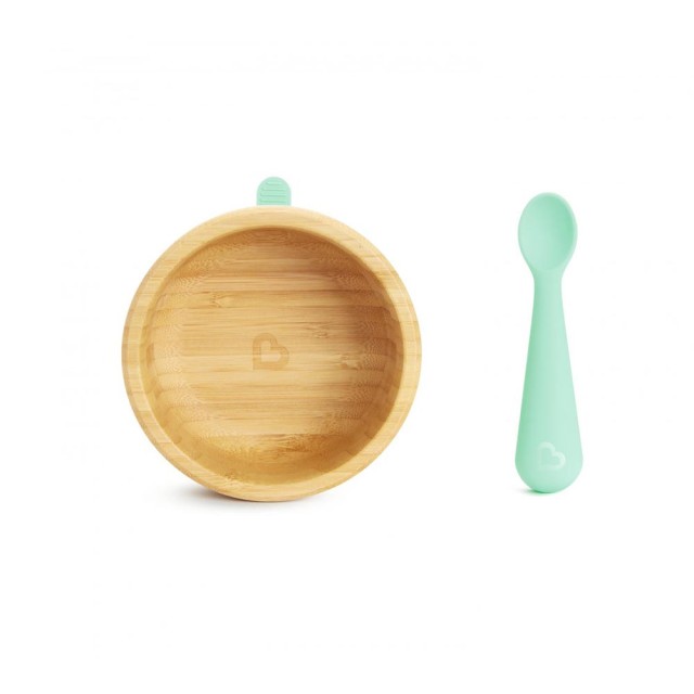 Munchkin Set Bambou Bowl & Spoon Οικολογικό Μπολ Φαγητού & Κουτάλι 1τμχ