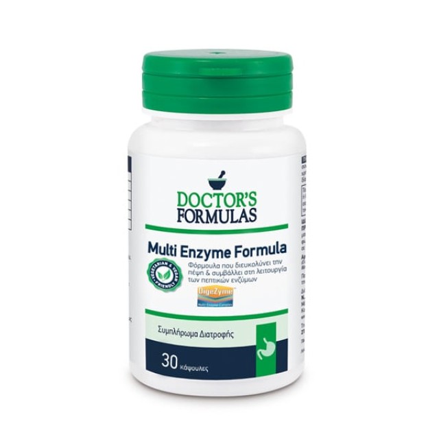 Doctors Formulas Multi Enzyme Formula Διευκολύνει την Πέψη & Συμβάλλει στη Λειτουργία των Πεπτικών Ενζύμων, 30caps