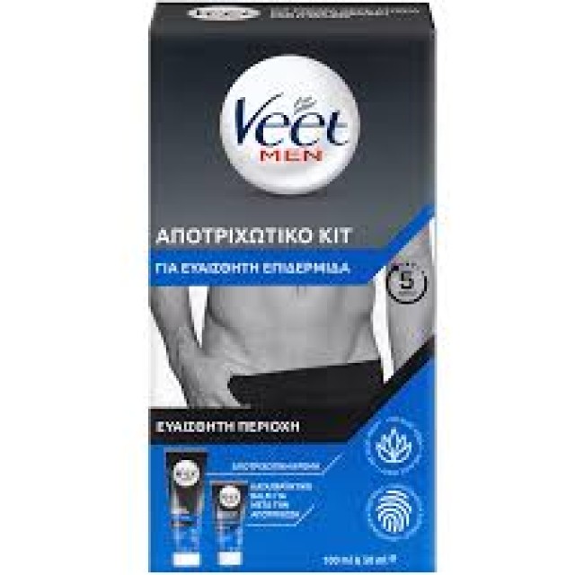 Veet Men Ανδρικό Αποτριχωτικό Κιτ για την Ευαίσθητη Περιοχή με Αποτριχωτική Κρέμα 100ml & Καταπραϋντικό Βάλσαμο για Μετά την Αποτρίχωση 50ml