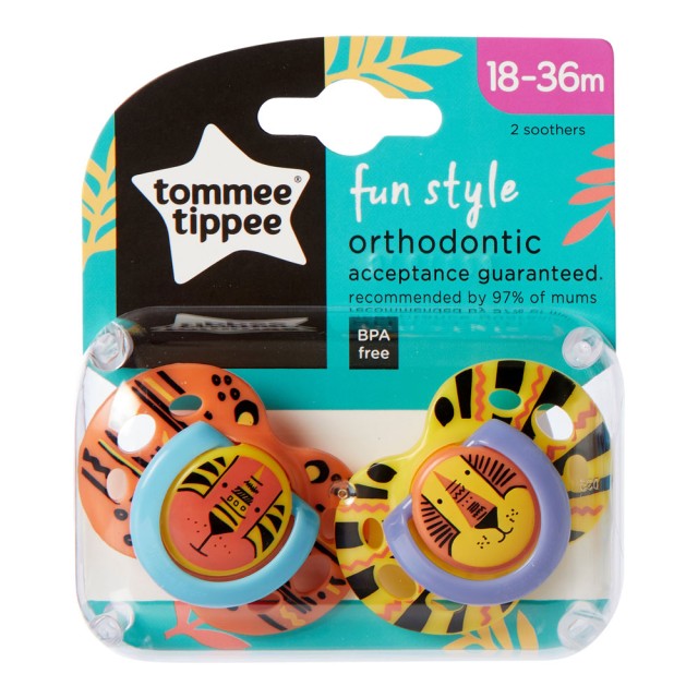 Tommee Tippee Fun Style Πιπίλα Σιλικόνης Unisex 18-36m 2τμχ