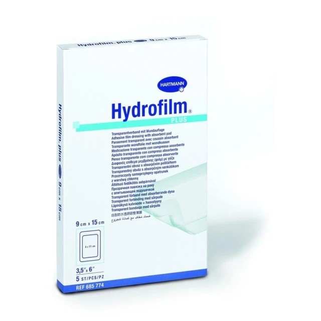 Hartmann Hydrofilm Plus (9cm x 15cm) Επίθεμα Μεμβράνης Διαφανές με Γάζα, 5τεμ