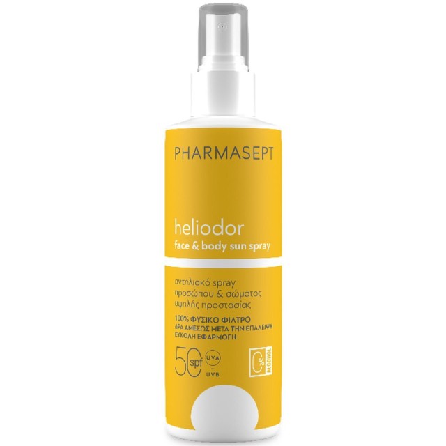 Pharmasept Heliodor Face & Body Sun Spray Αντιηλιακό Σπρέι Προσώπου & Σώματος Spf50 165gr
