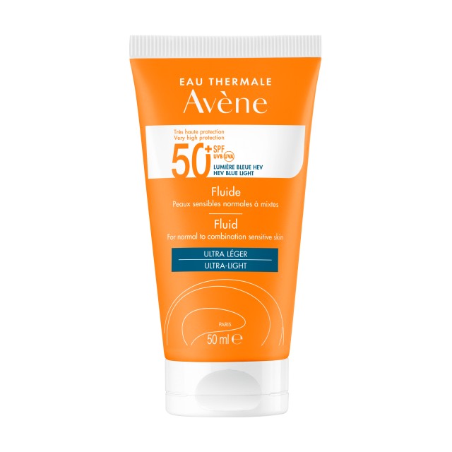Avene Fluid Ultra Light Λεπτόρρευστη Αντηλιακή Κρέμα Προσώπου Για Κανονική Μικτή Επιδερμίδα SPF50+ 50ml