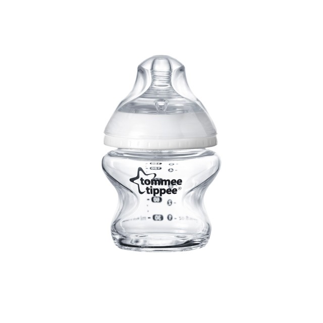 Tommee Tippee Closer To Nature Γυάλινο Μπιμπερό Μικρής Ροής 0m+ Λευκό 150ml