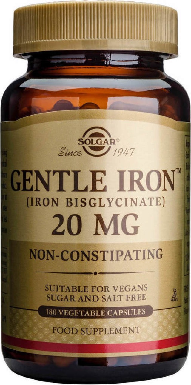 Solgar Gentle Iron Συμπλήρωμα Διατροφής Σιδήρου 20mg 90vcaps