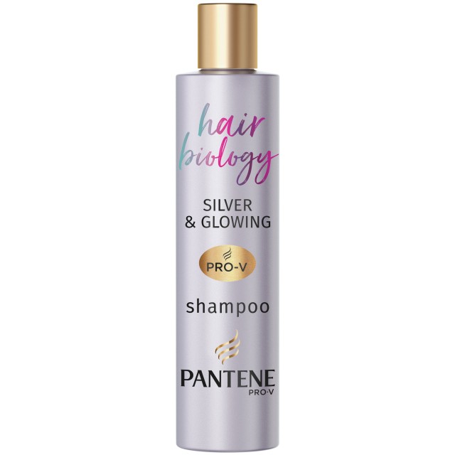 Pantene PRO-V Hair Biology Silver & Glowing Purple Shampoo Σαμπουάν Για Λευκά & Γκρίζα Μαλλιά 250ml