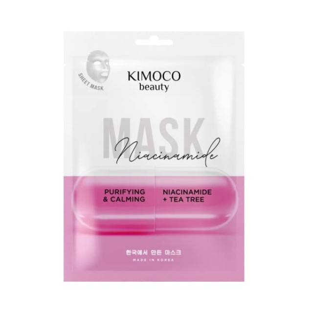 Kimoco Beauty Καταπραϋντική Μάσκα Προσώπου με Νιασιναμίδη & Εκχύλισμα Δέντρου Τσαγιού, 23ml
