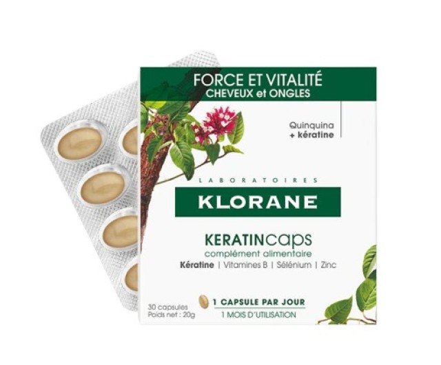 Klorane Quinine KeratinCaps Συμπλήρωμα Διατροφής Για Μαλλιά Και Νύχια Με Κινίνη & Κερατίνη 30caps