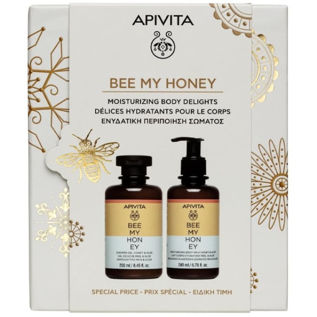 Apivita Promo Bee My Honey Ενυδατική Περιποίηση Σώματος με Αφρόλουτρο, 250ml & Ενυδατικό Γαλάκτωμα, 200ml, 1σετ