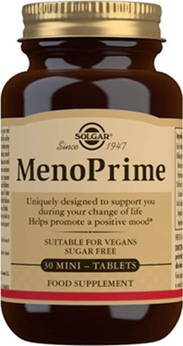 Solgar MenoPrime Συμπλήρωμα Διατροφής Για Ανακούφιση Από Τα Συμπτώματα Της Εμμηνόπαυσης 30tabs