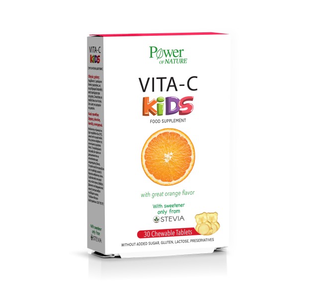 Power Health Vita-C Kids Συμπλήρωμα Διατροφής Βιταμίνης C Για Παιδιά 30 Μασώμενες Ταμπλέτες