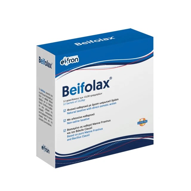Eifron Beifolax 12 Φακελίσκοι Φυσικό Καθαρτικό με Μάννα Φράξου & Προβιοτικά για Ρύθμιση της Εντερικής Δυσλειτουργίας