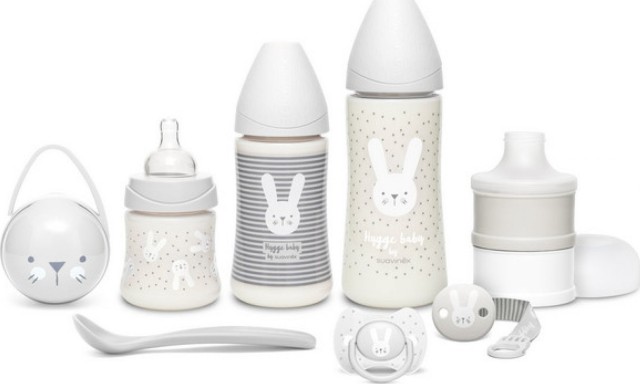 Suavinex Σετ Πλαστικά Μπιμπερό Welcome Baby Set Hygge Κατά Των Κολικών Με Θηλή Σιλικόνης 0m+ Grey 270ml 8τμχ