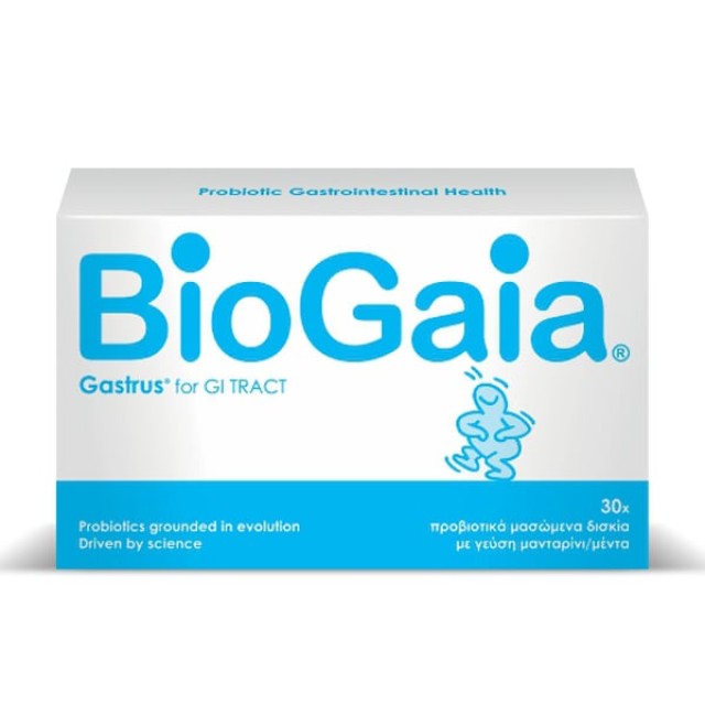 BioGaia Gastrus Προβιοτικά Μασώμενα Δισκία με γεύση Μανταρίνι/Μέντα, 30 Chew.Tabs