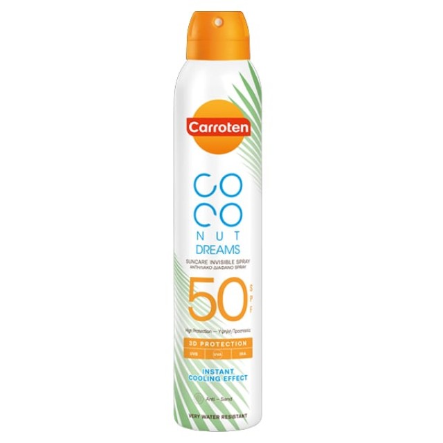 Carroten Coconut Dreams Suncare Invisible Spray 3D Protection SPF50 Αντηλιακό Σώματος Διάφανο σε Spray, 200ml