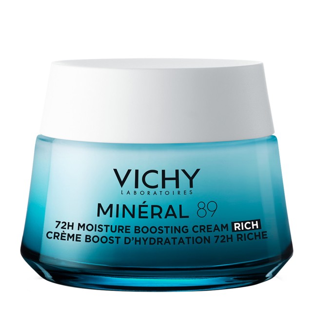 Vichy Mineral 89 72h Moisture Boosting Cream Rich Ενυδατική Κρέμα Προσώπου Με Πλούσια Υφή 50ml