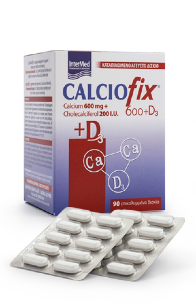 Intermed Calciofix Συμπλήρωμα Διατροφής Ασβεστίου 600mg & Βιταμίνης D3 200iu 90tabs