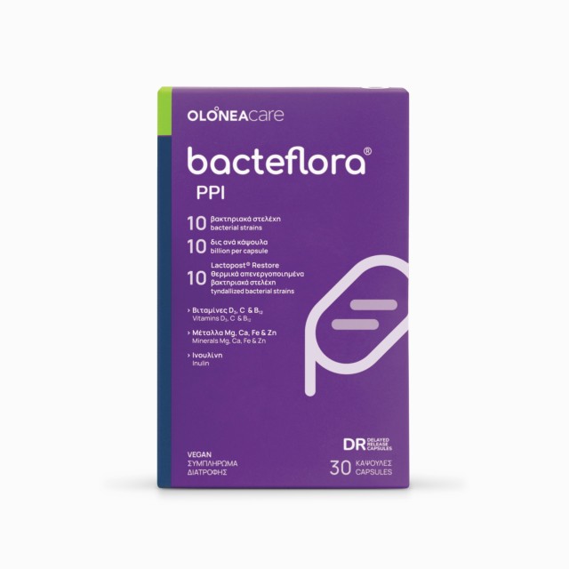 Olonea Bacteflora PPI με Προβιοτικά, Βιταμίνες και Μέταλλα 30 caps