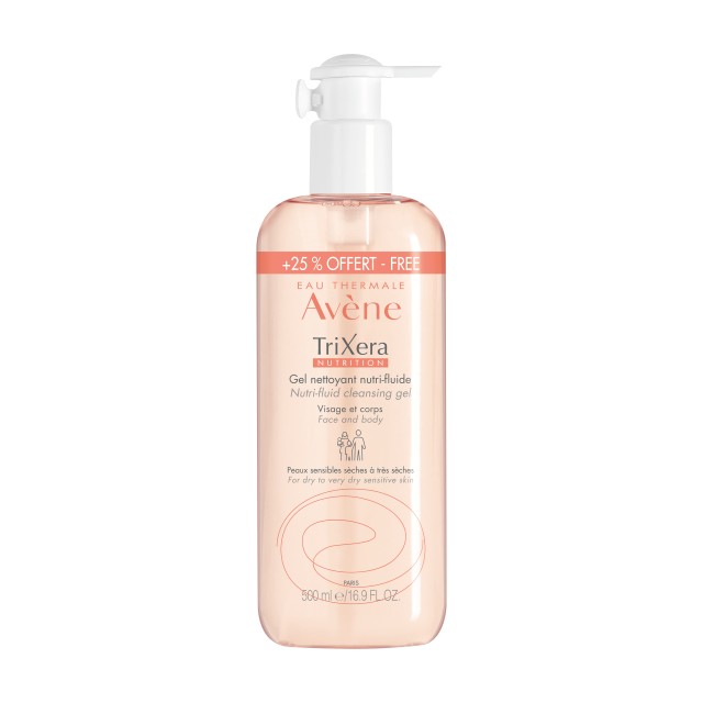 Avene Trixera Nutrition Gel Nettoyant Nutri-Fluide Θρεπτικό Καθαριστικό Προσώπου & Σώματος Για Ξηρή/Πολύ Ξηρή Επιδερμίδα 500ml