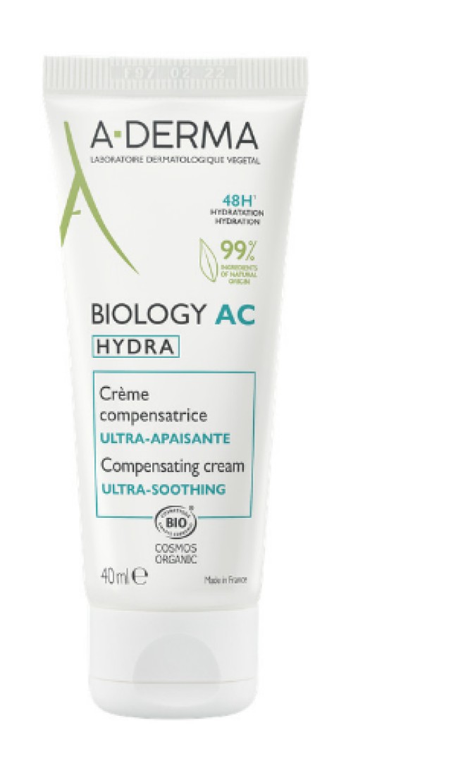 A-Derma Biology AC Hydra Compensating Cream Κρέμα Προσώπου Για Ατέλειες & Ακμή 40ml