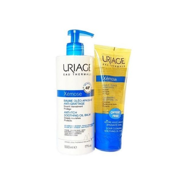 URIAGE XEMOSE PROMO BAUME OLEO-APAISANT ANTI-GRATTAGE ΒΑΛΣΑΜΟ ΚΑΤΑ ΤΟΥ ΚΝΗΣΜΟΥ 500ml & CLEANSING SOOTHING OIL 200ml