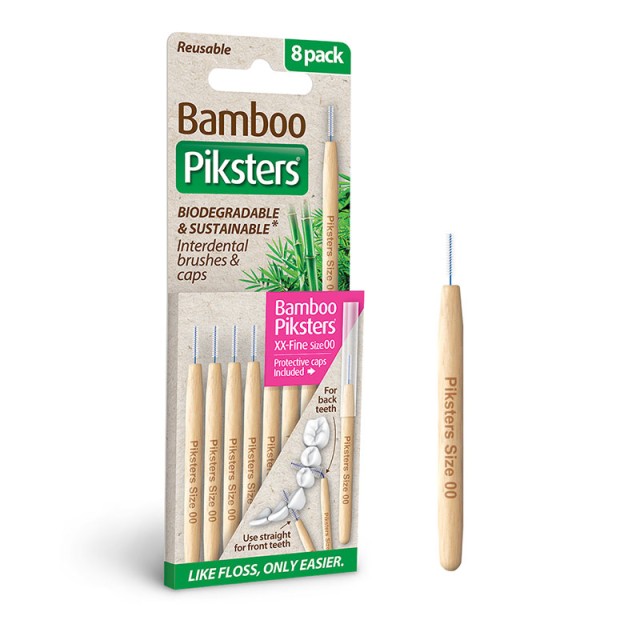 Piksters Bamboo Μεσοδόντια Βουρτσάκια Size 00 XX Fine 8τμχ