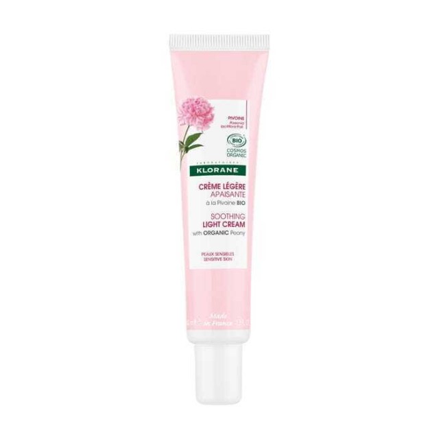 Klorane Organic Peony Soothing Light 24ωρη Ενυδατική Καταπραϋντική Κρέμα Προσώπου Ελαφριάς Υφής Για Ευαίσθητες Επιδερμίδες 40ml