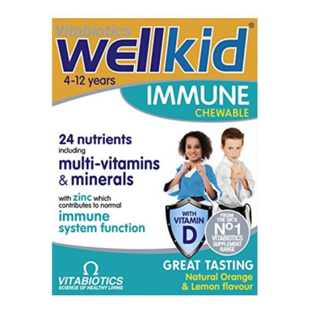 Vitabiotics Wellkid Immune Chewable Orange-Lemon 30caps
