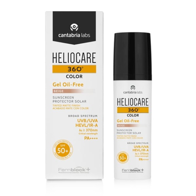 CANTABRIA LABS Heliocare 360 Color Gel Oil-Free SPF50+ Beige Αντηλιακό Προσώπου με Χρώμα, 50ml
