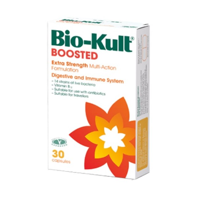 Bio-Kult Boosted Ενισχυμένη Προβιοτική Φόρμουλα με Προσθήκη Βιταμίνης 12, 30 κάψουλες