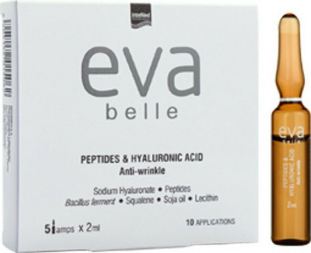 Intermed Eva Belle Peptides & Hyaluronic Acid Αμπούλες Για Αντιμετώπιση Των Λεπτών Γραμμών & Των Ρυτίδων 5x2ml