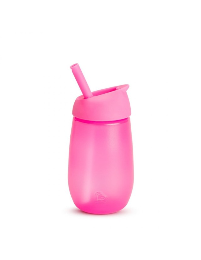 Munchkin Simple Clean Straw Cup Παιδικό Κύπελλο Με Καλαμάκι Ροζ 12m+ 296ml