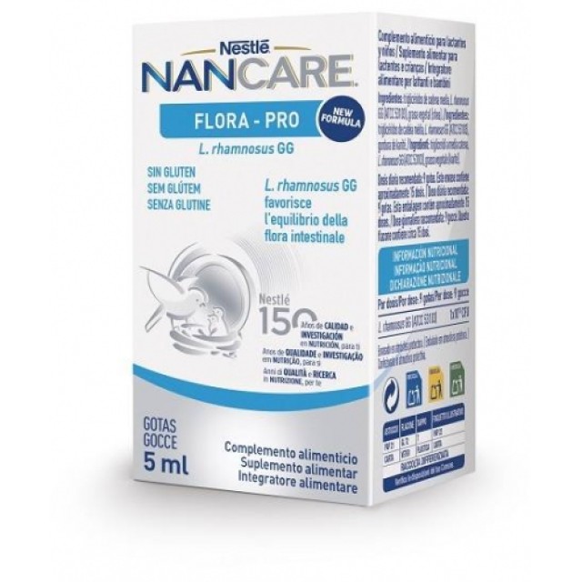 Nestle NanCare Flora Pro Συμπλήρωμα Διατροφής Με Καλλιέργειες L.Rhamnosus Σε Σταγόνες 5ml