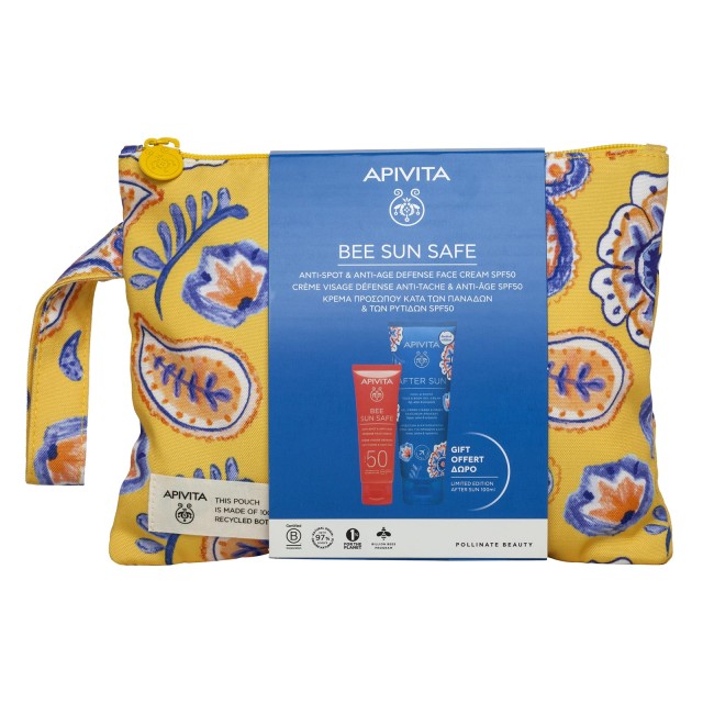 APIVITA PROMO BEE SUN SAFE KΡΕΜΑ ΠΡΟΣΩΠΟΥ ΚΑΤΑ ΤΩΝ ΠΑΝΑΔΩΝ & ΤΩΝ ΡΥΤΙΔΩΝ SPF50 ΔΩΡΟ ΔΡΟΣΙΣΤΙΚΗ & ΚΑΤΑΠΡΑΫΝΤΙΚΗ ΚΡΕΜΑ-GEL ΓΙΑ ΠΡΟΣΩΠΟ & ΣΩΜΑ 100ml