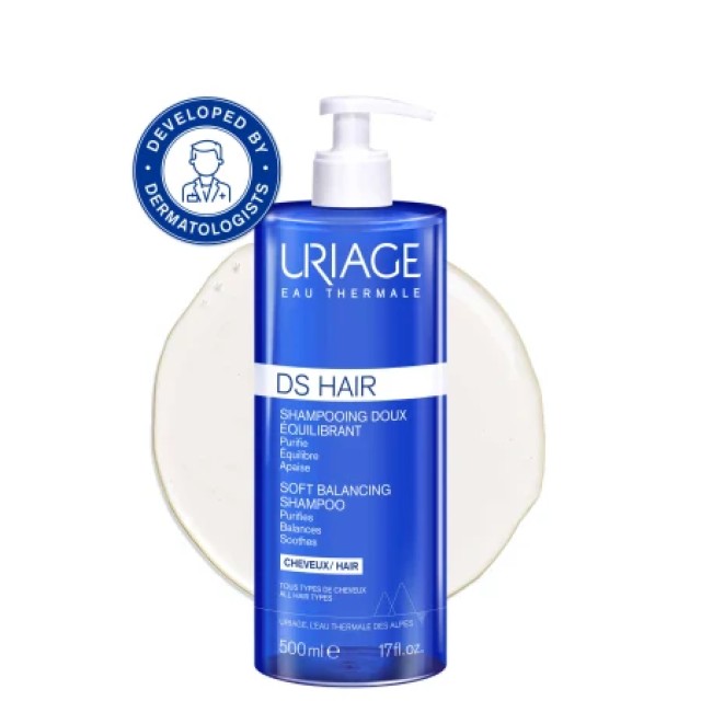 Uriage Ds Hair Soft Balancing Shampoo Απαλό Σαμπουάν Εξισορρόπησης 500ml