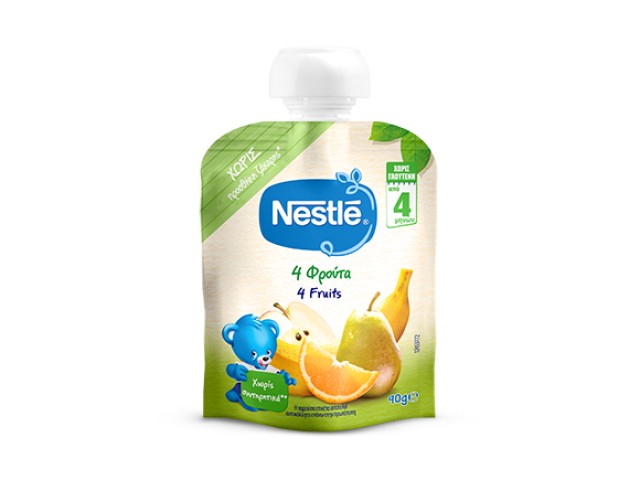 Nestle Φρουτοπουρές NaturNes 4 Φρούτα 6m+ 90gr