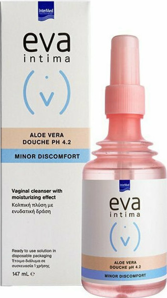 Intermed Eva Intima Minor Discomfort Aloe Vera Douche Κολπική Πλύση Με Ενυδατική Δράση pH 4.2 147ml