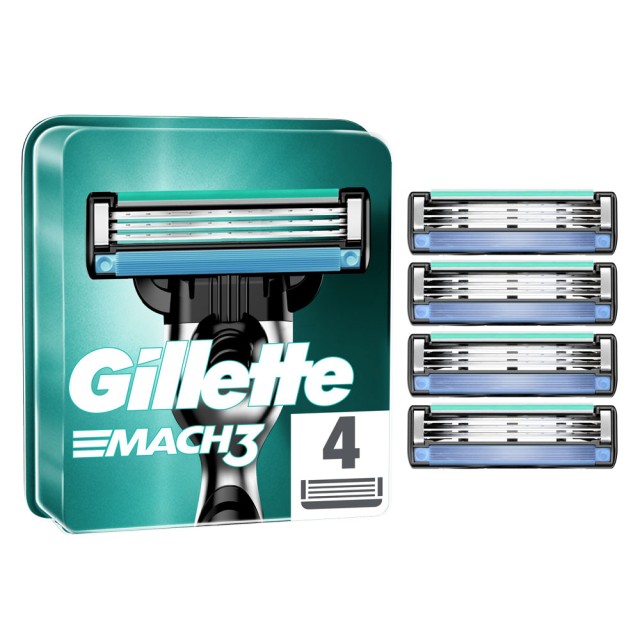 Gillette Mach3 Ανταλλακτικά Ξυραφάκια 4τμχ