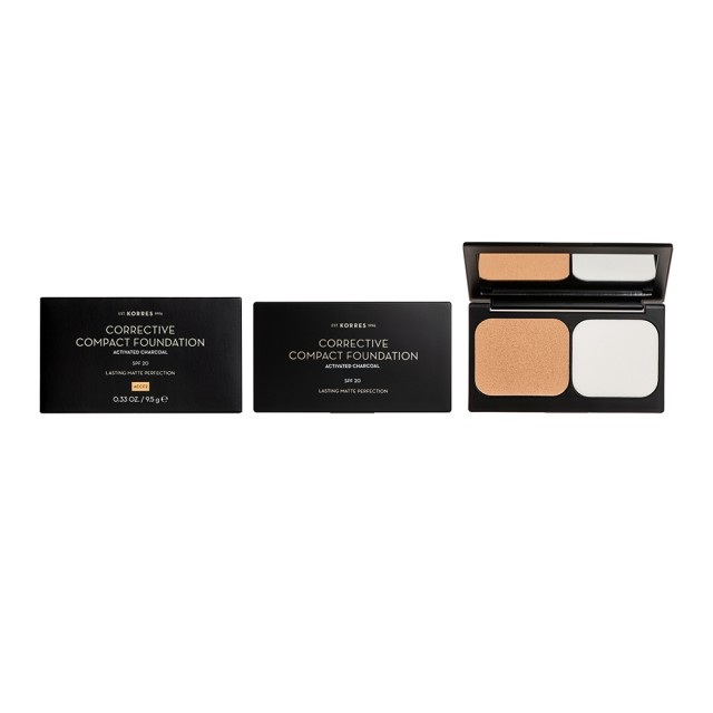 Korres Παλέτα Corrective Compact Foundation Charcoal ACCF1 SPF20 9.5gr