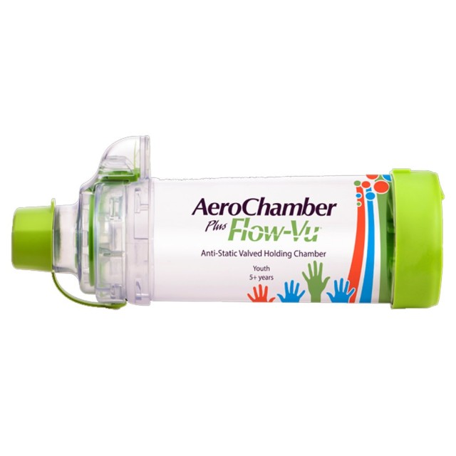 Aerochamber Plus Flow-Vu με Επιστόμιο Youth Kidz​​​​​​​ 1 Τεμάχιο