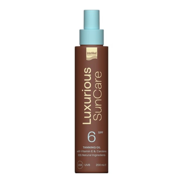 Intermed Luxurious Sun Care Tanning Oil SPF6 Ξηρό Αντηλιακό Λάδι, 200ml