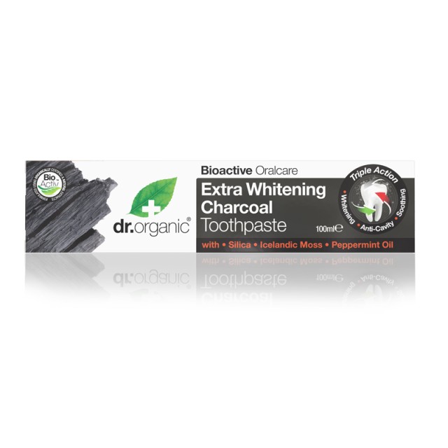 Dr. Organic Charcoal Whitening Toothpaste Οδοντόκρεμα με Ενεργό Άνθρακα & Φθόριο 100ml