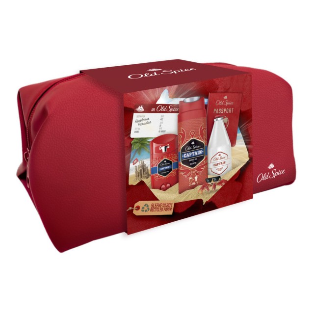 Old Spice Promo Captain After Shave Lotion 100ml & Deodorant Stick Αποσμητικό 50ml & Shower Gel + Shampoo 250ml & Δώρο Νεσεσέρ 1τμχ