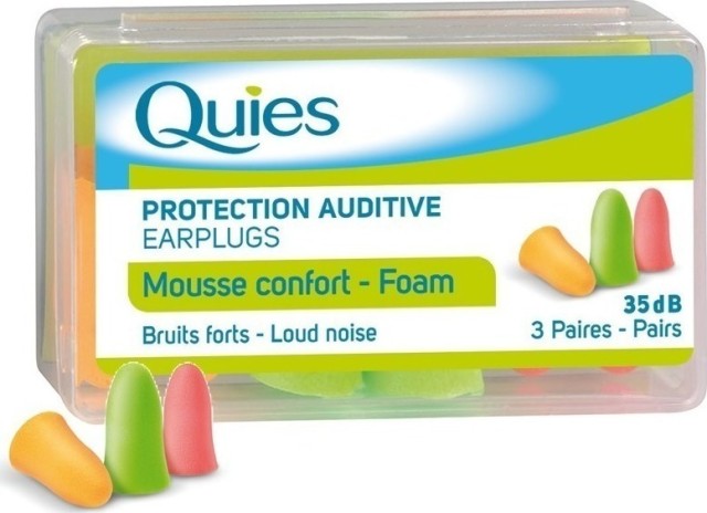 Quies Foam Earplugs Ωτοασπίδες Από Αφρώδη Πολυουρεθάνη 3 ζεύγη