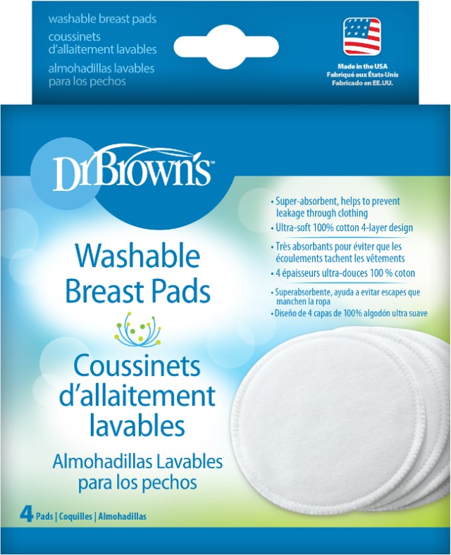 Dr. Browns S 4001 Επιθέματα Στήθους Πλενόμενα 4τμχ