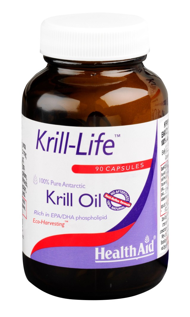 Health Aid Krill Life Two A Day Krill Oil Λιπαρά Οξέα Για Καρδιά & Χοληστερίνη 500mg 90caps